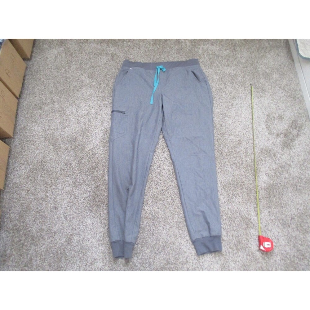FIGS Technical Collection Scrub Pants L/T Graphite Solid Polyester Blend